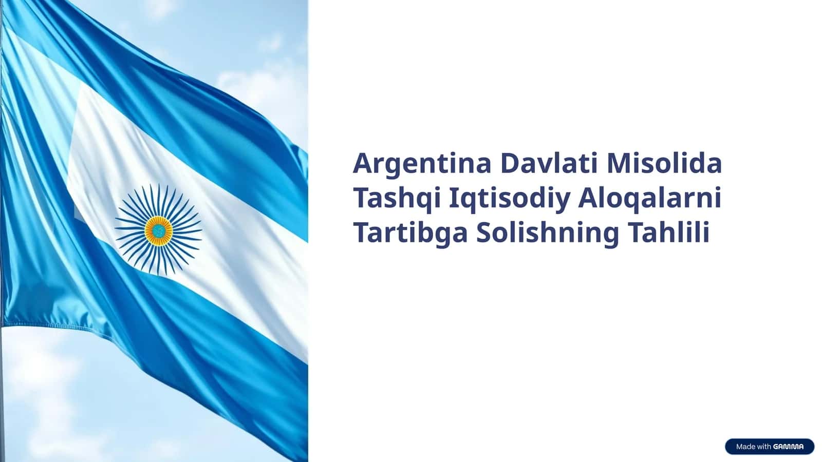 Argentina Davlati Misolida Tashqi Iqtisodiy Aloqalarni Tartibga Solishning Tahlili 1