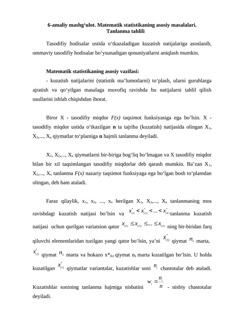 Matematik statistika 1