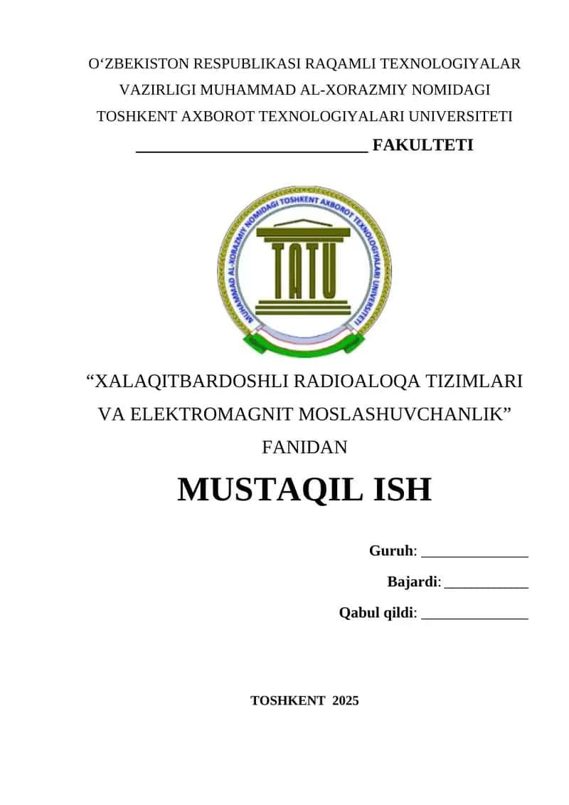 Interferentsiya manbalari sifatida radio uzatuvchi qurilmalarni o‘rganish 1