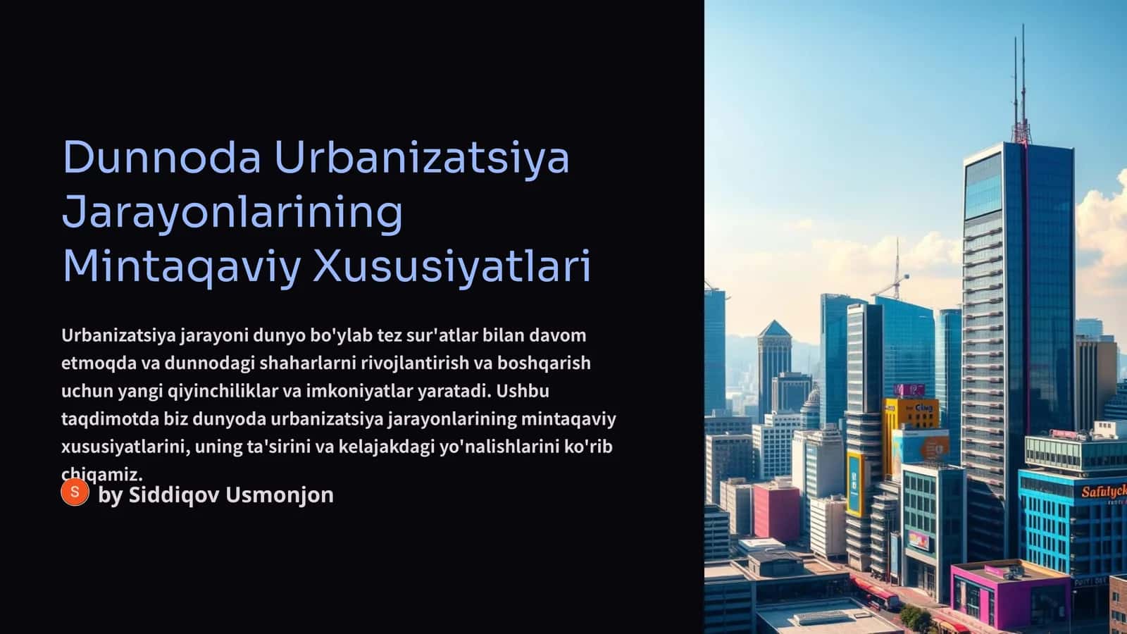 Dunnoda Urbanizatsiya Jarayonlarining Mintaqaviy Xususiyatlari 1