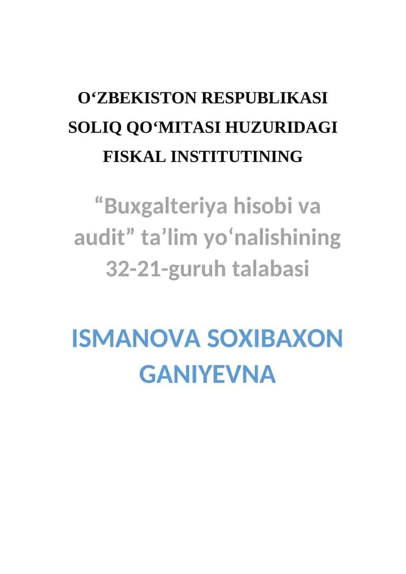 Soliq tekshiruvi, Soliq auditasi 1