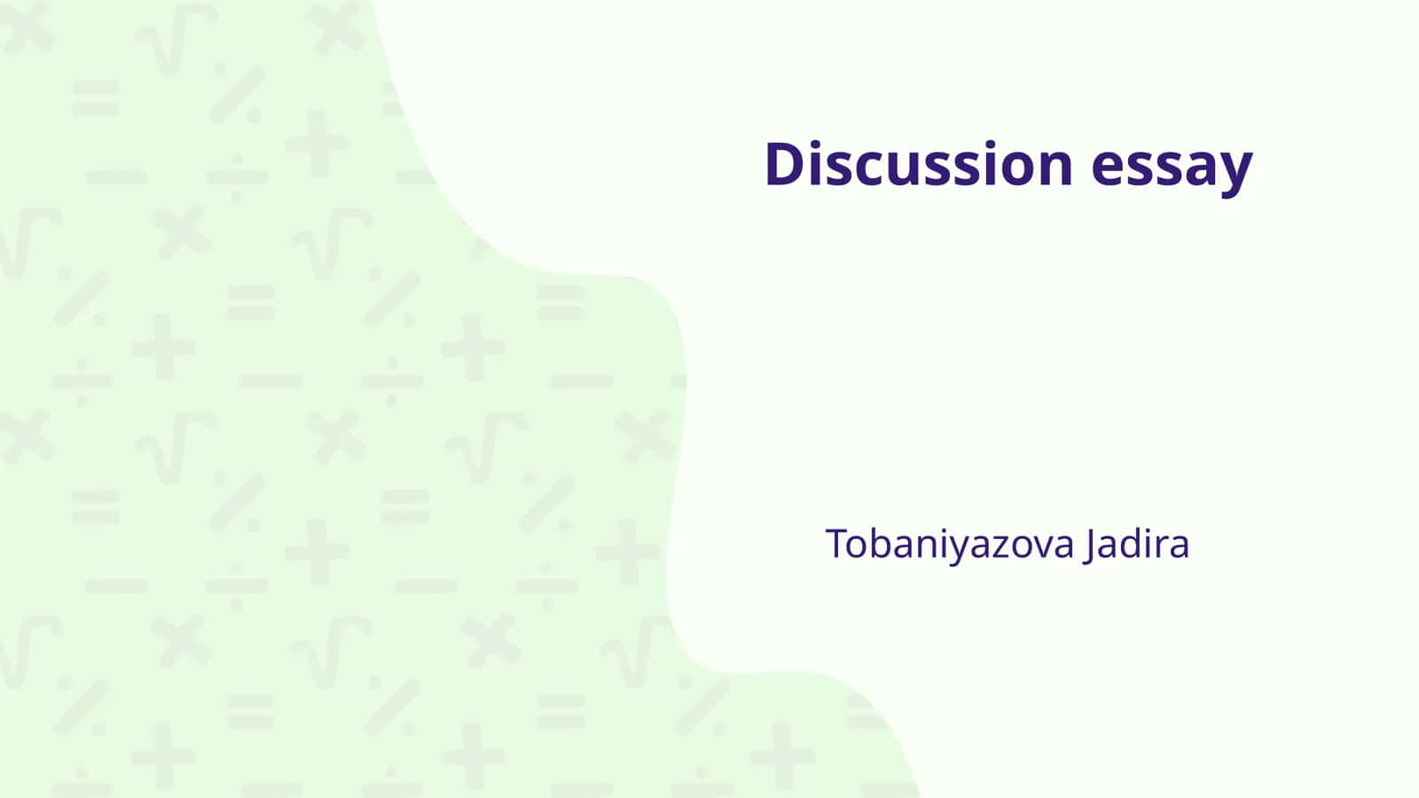 Discussion essay 1