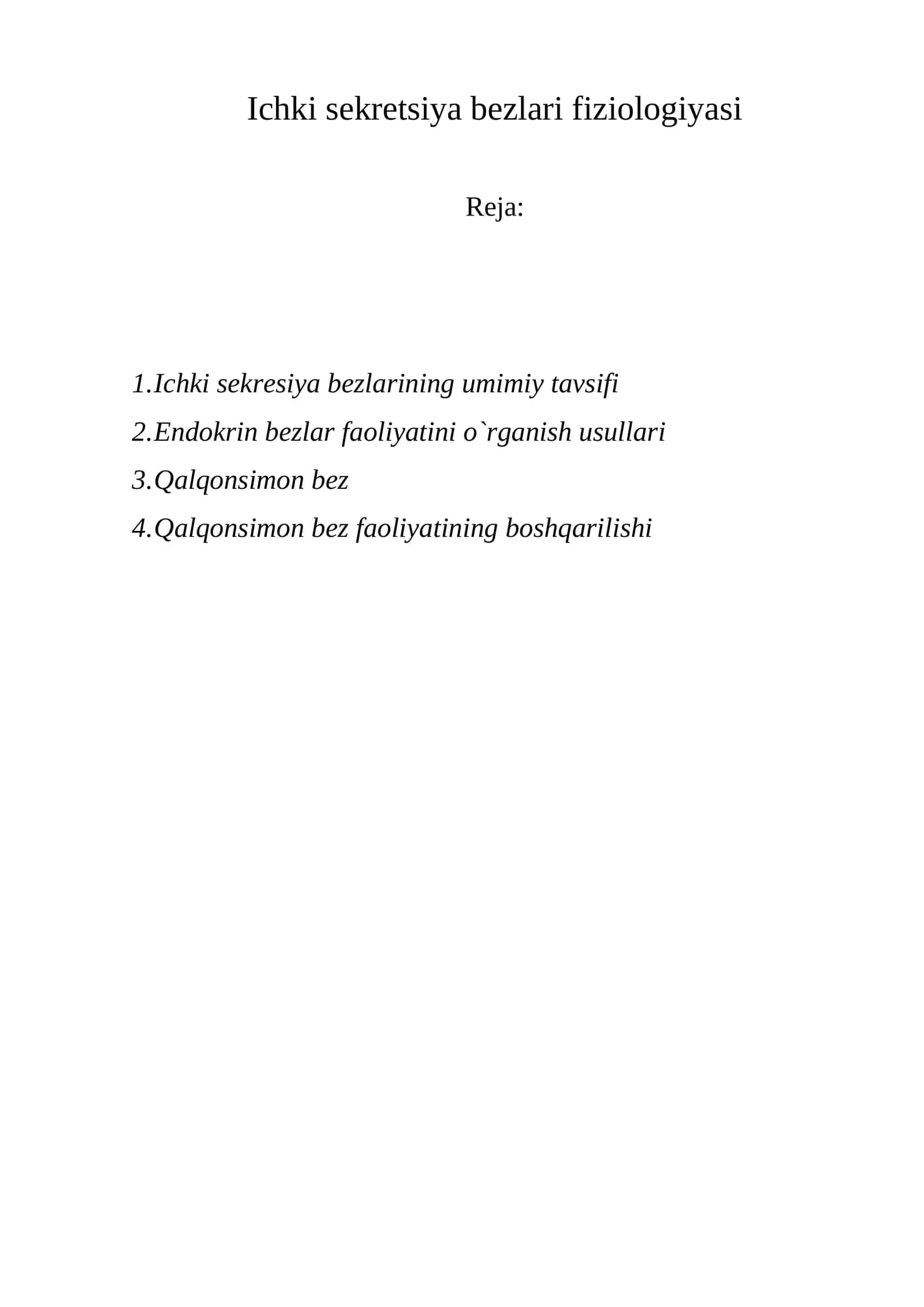 Ichki sekretsiya bezlari fiziologiyasi 1