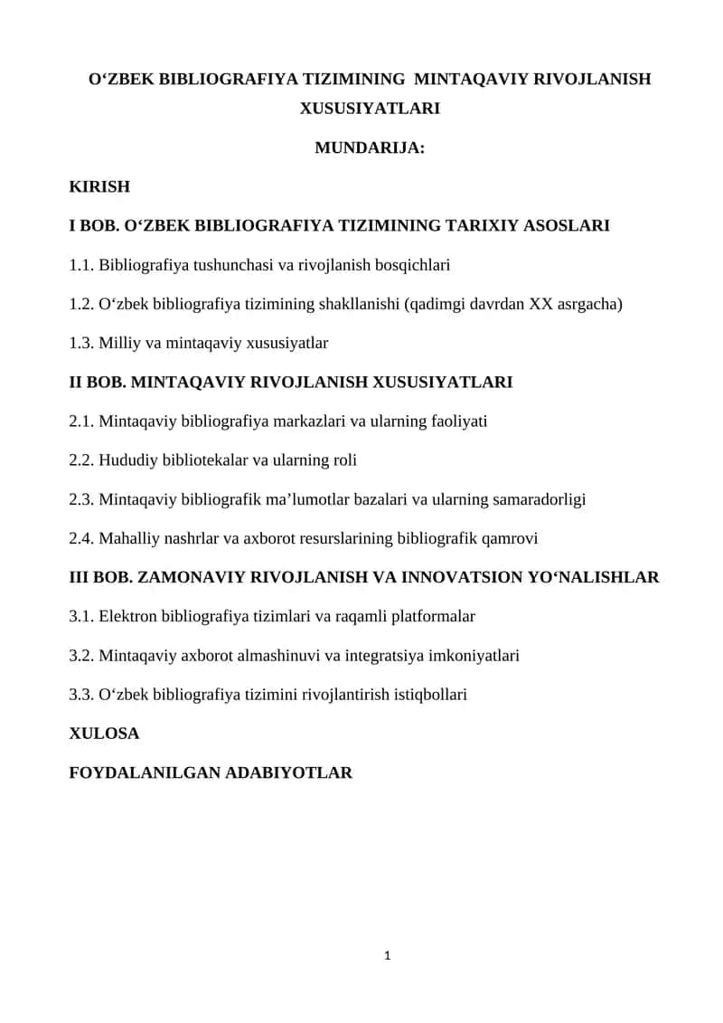 O‘ZBEK BIBLIOGRAFIYA TIZIMI 1