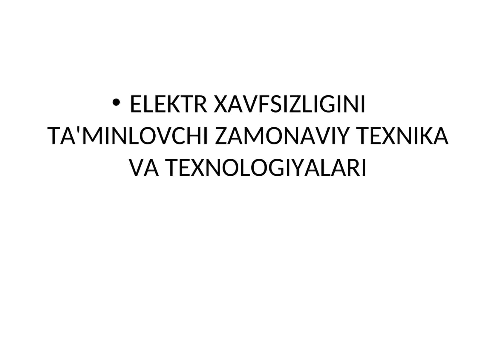Elektr xavfsizligi 1