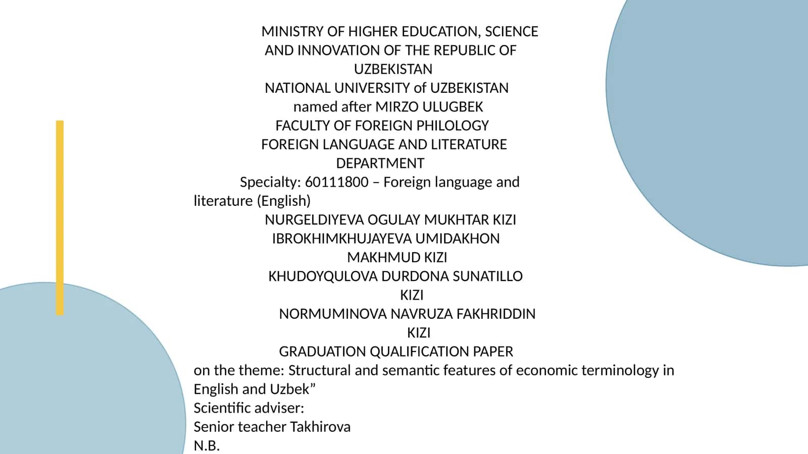Structural and Semantic Features of Economic Terminology in English and Uzbek 1
