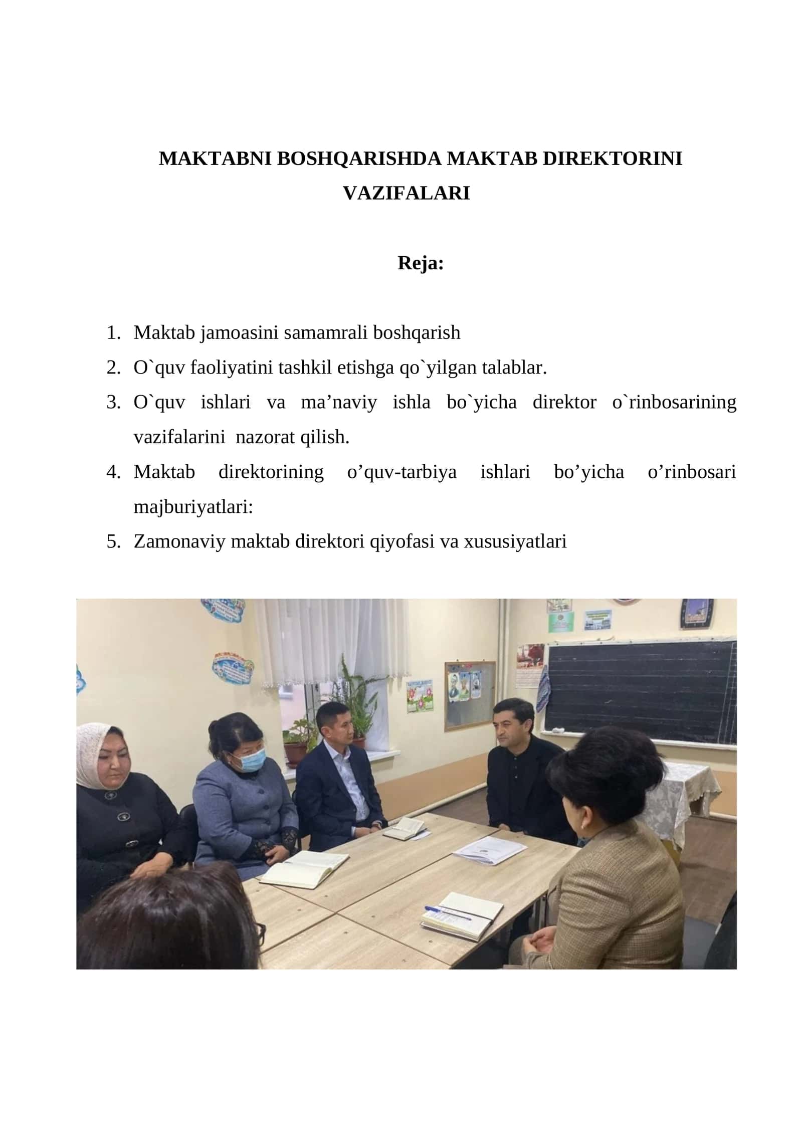 MAKTABNI BOSHQARISHDA MAKTAB DIREKTORINI VAZIFALARI 1