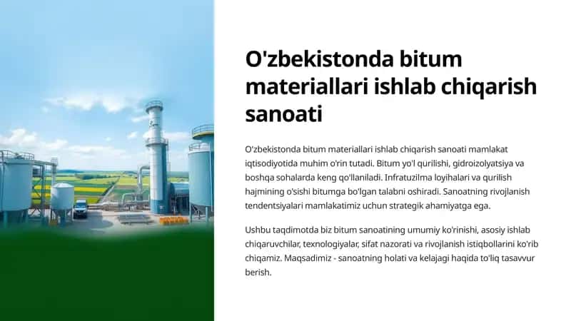 O'zbekistonda bitum materiallari ishlab chiqarish sanoati 1
