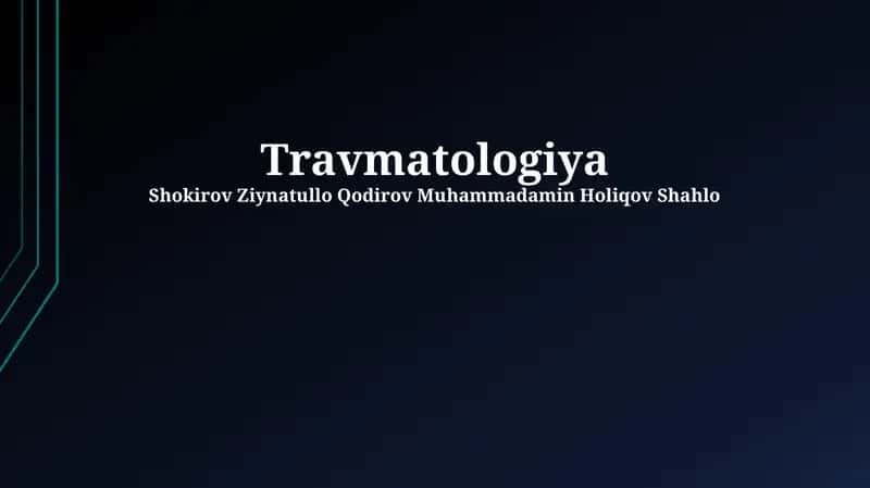 Travmatologiya 1