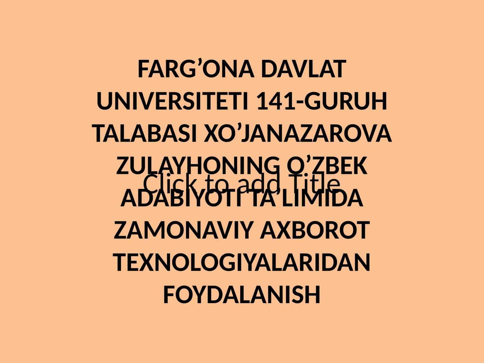 EXCEL DASTURI YORDAMIDA XRONOLOGIK JADVAL TUZISH VA ADABIYOT DARSIDA QO’LLASH USULLARI 1