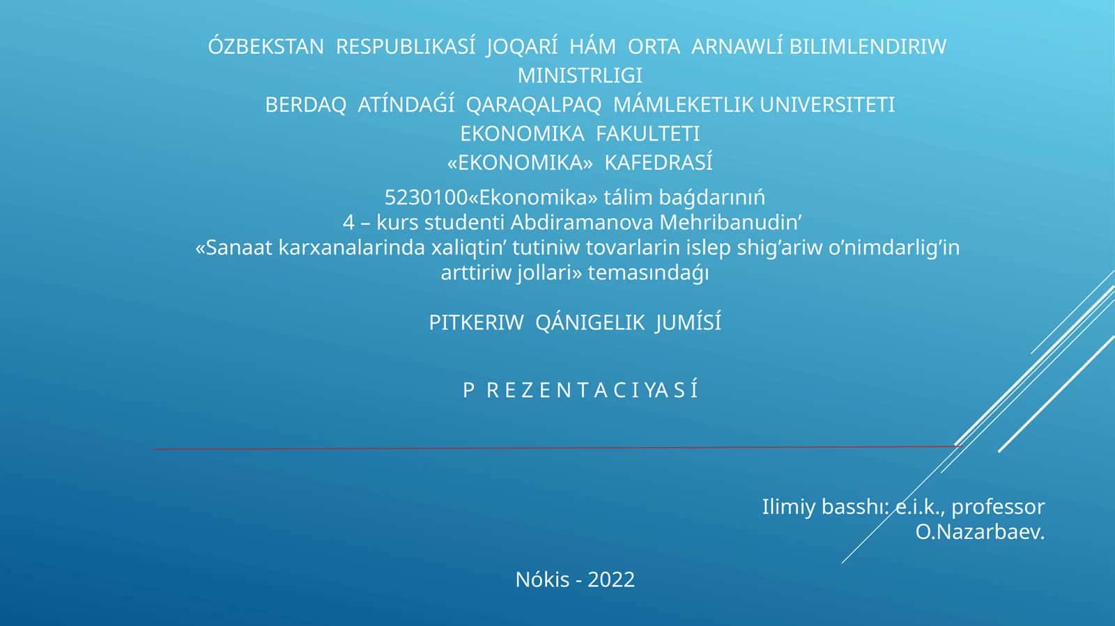 PITKERIW QÁNIGELIK JUMÍSÍ 1