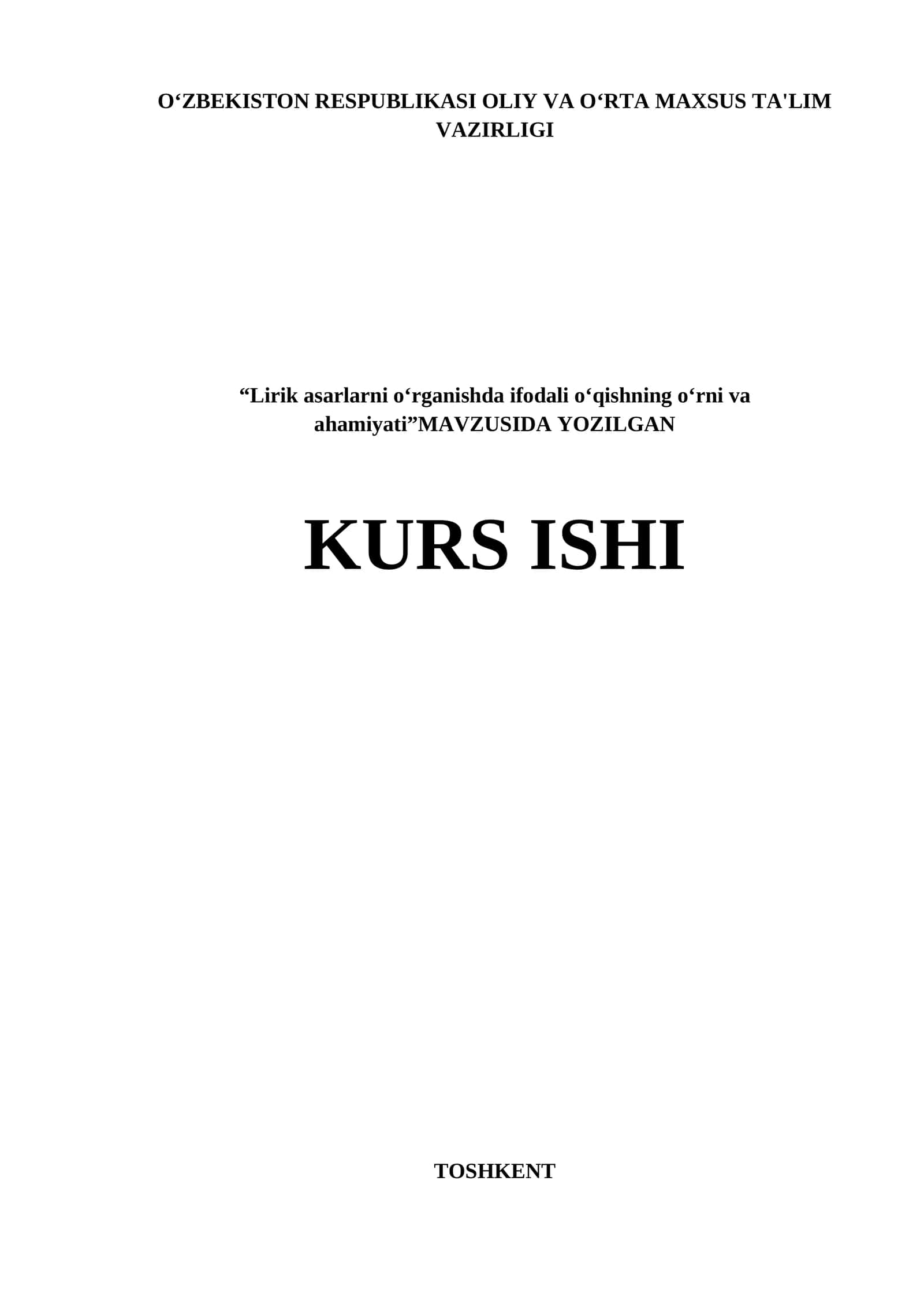 Lirik asarlarni o‘rganishda ifodali o‘qishning o‘rni va ahamiyati 1