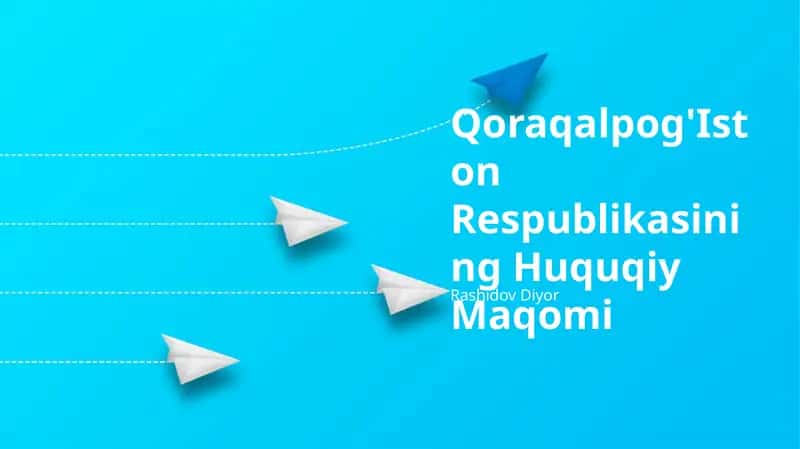 Qoraqalpog'Iston Respublikasining Huquqiy Maqomi 1