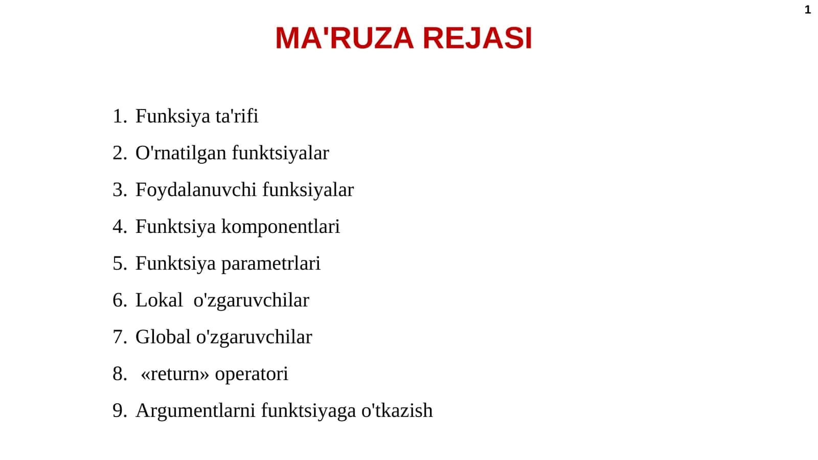 Funksiyalar 1