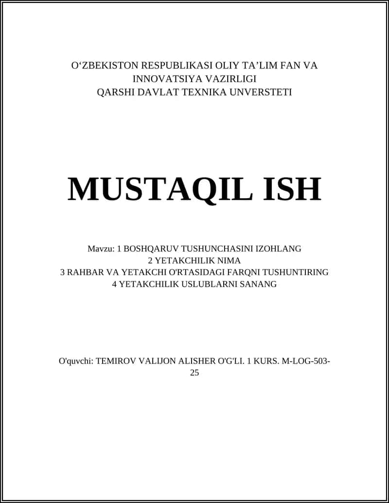 BOSHQARUV TUSHUNCHASI 1
