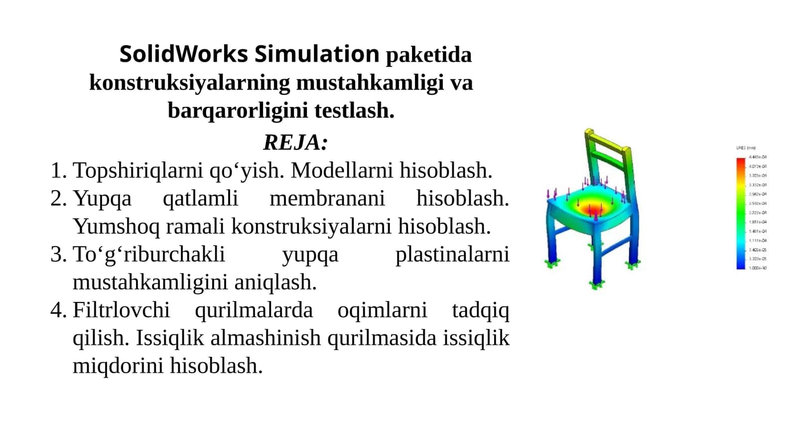 SolidWorks Dizaynning Mustahkamligi 1