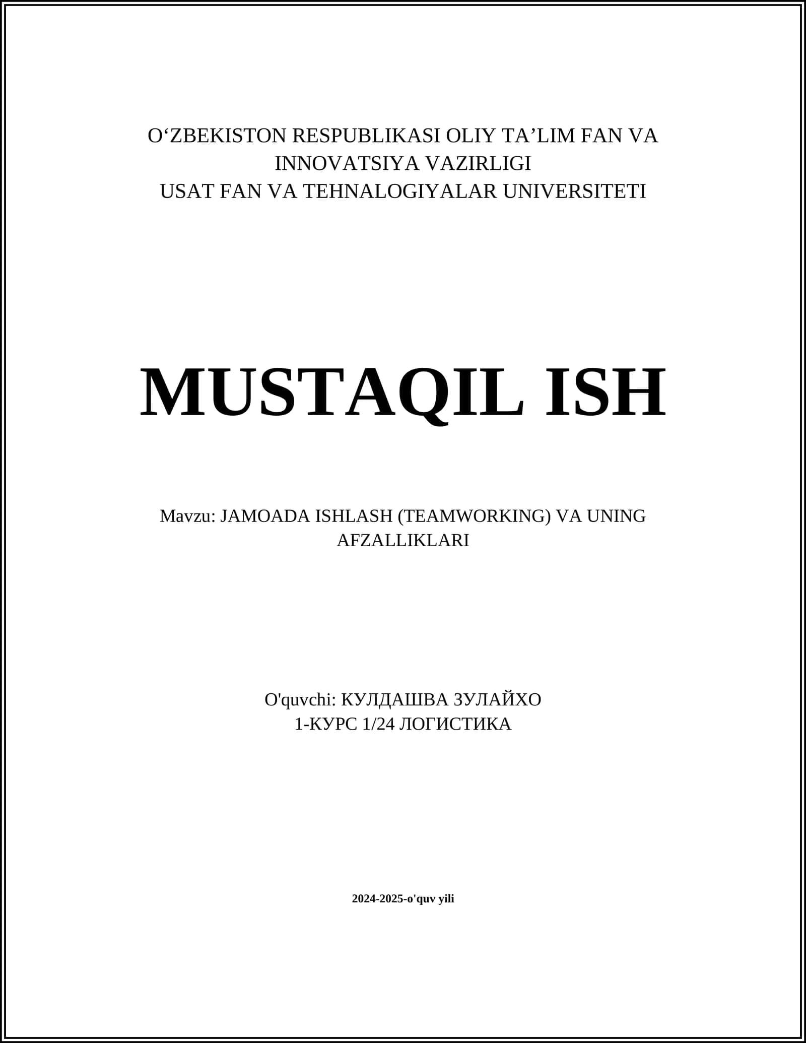 Jamoada ishlashning asosiy tamoyillari 1