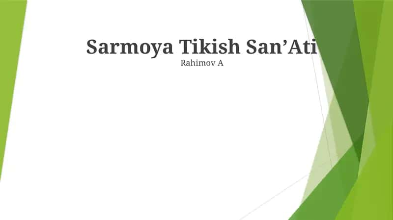 Sarmoya Tikish SanʼAti 1