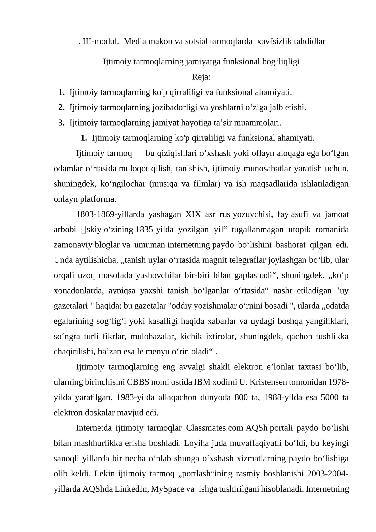 Media makon va sotsial tarmoqlarda xavfsizlik tahdidlar 1