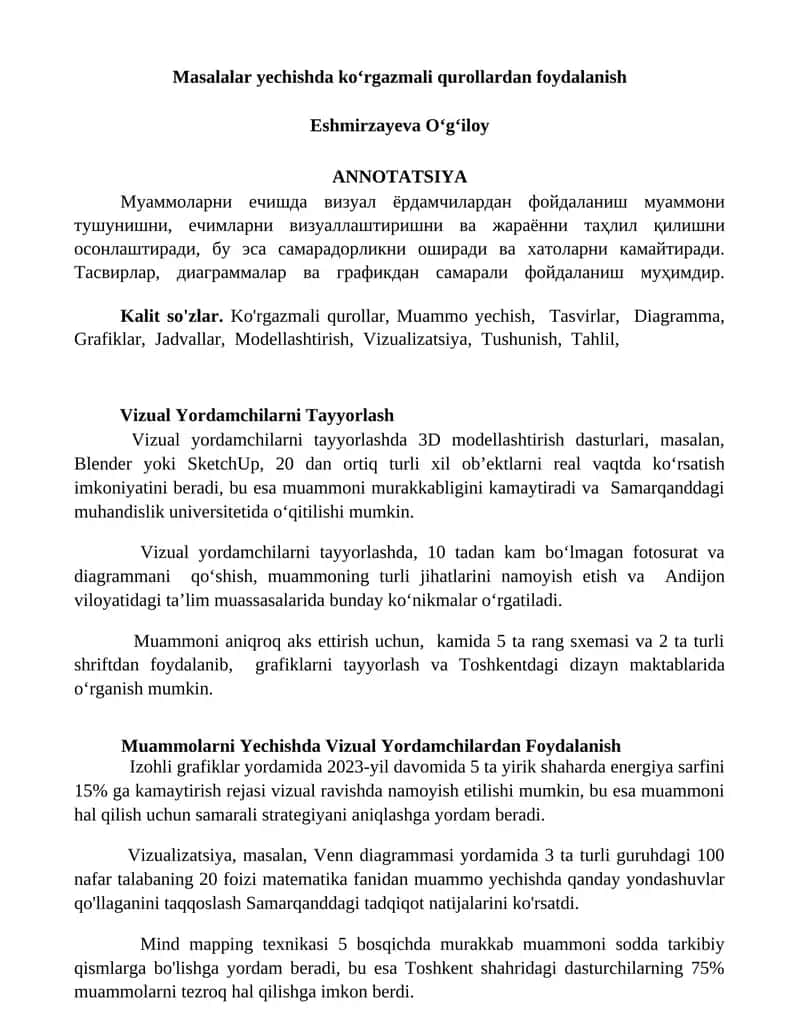 Vizual Yordamchilarni Tayyorlash 1