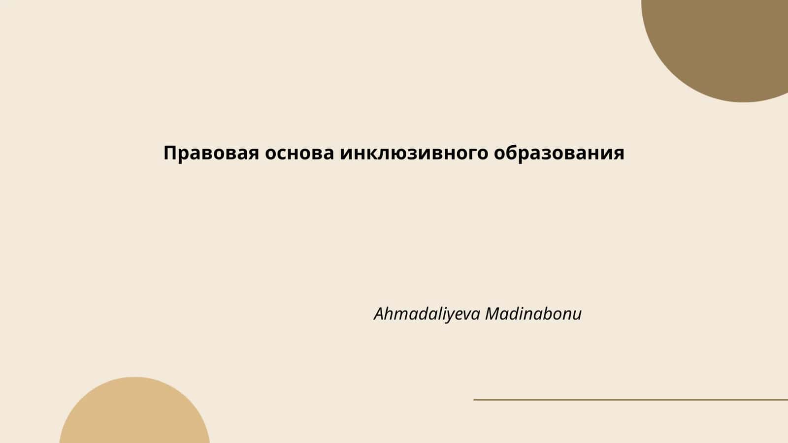 Правовая основа инклюзивного образования 1