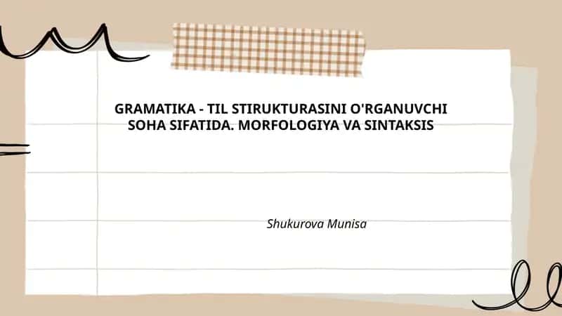 MORFOLOGIYA VA SINTAKSIS 1