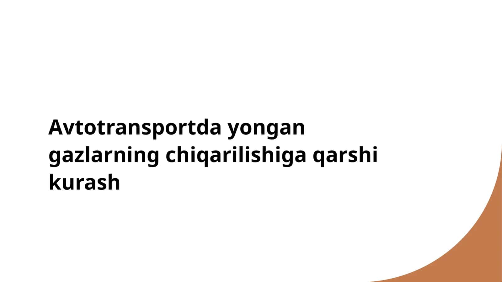 Avtotransportda yongan gazlarning chiqarilishiga qarshi kurash 1