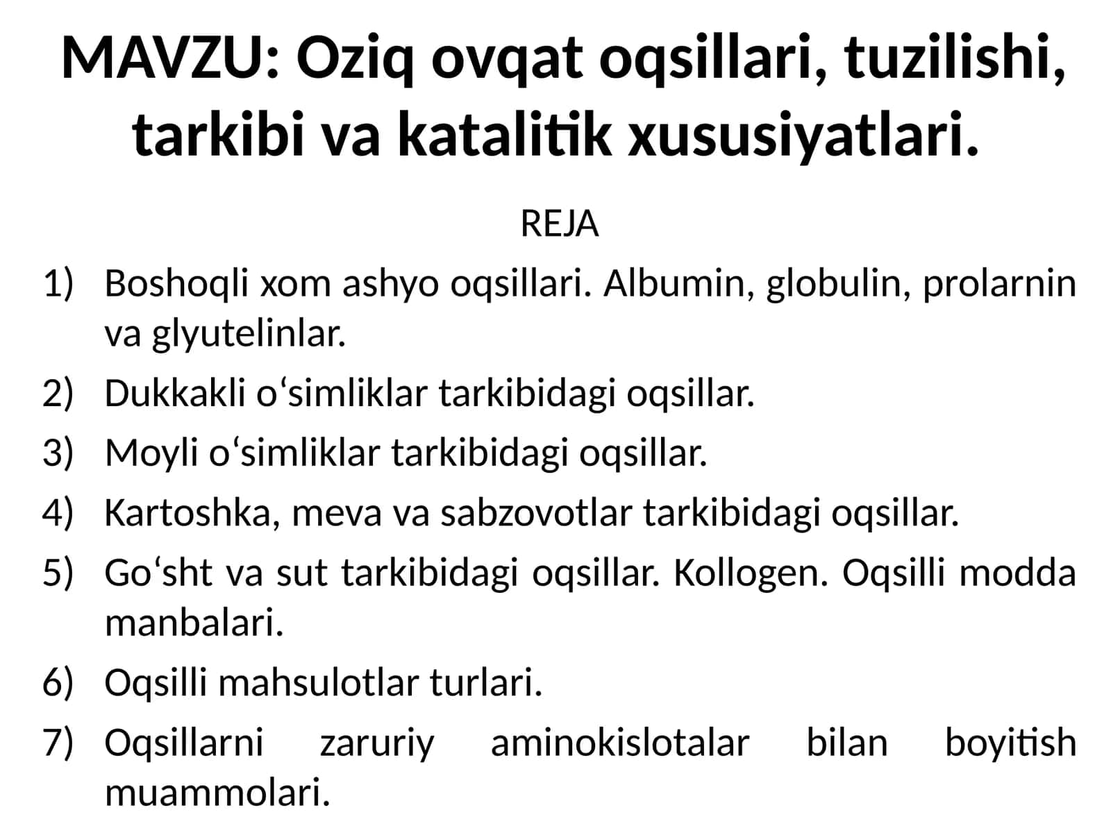 Oziqovqatoqsillari,tuzilishi,tarkibivakatalitikxususiyatlari 1