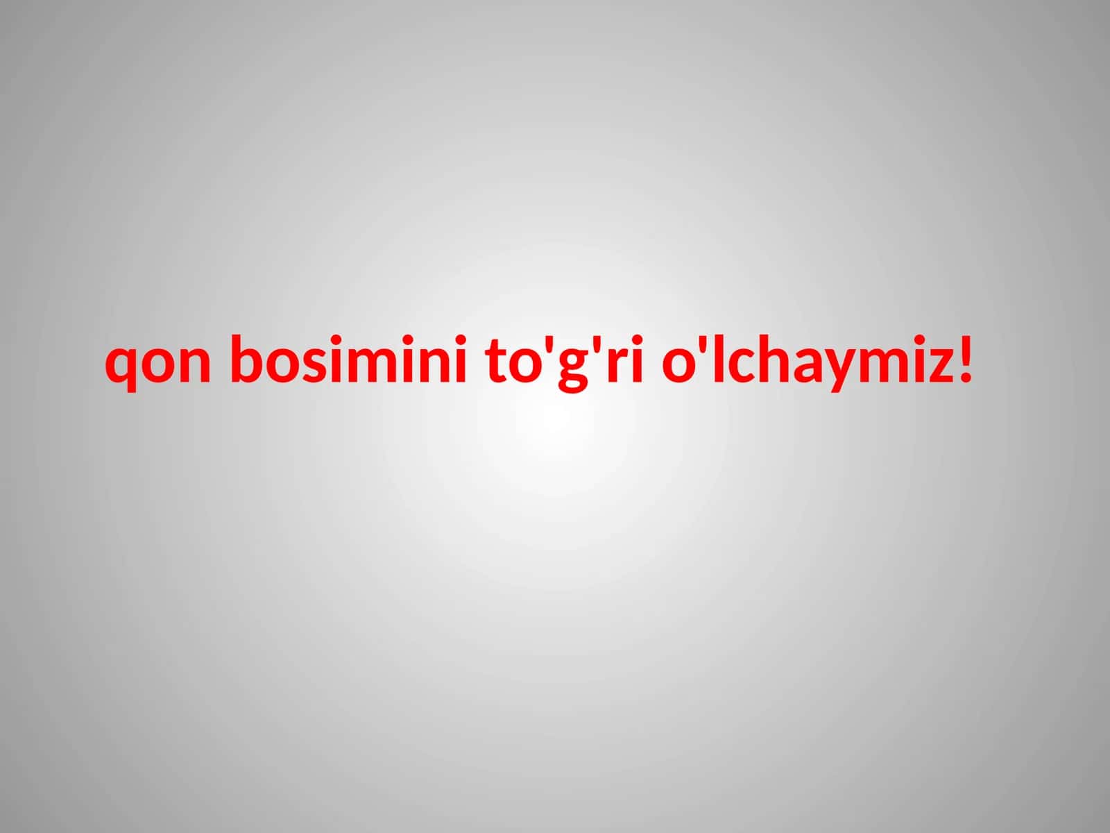 Qon bosimini o'lchash 1