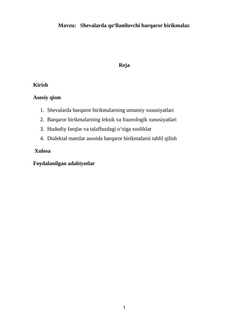 Shevalarda qo‘llaniluvchi barqaror birikmalar 1