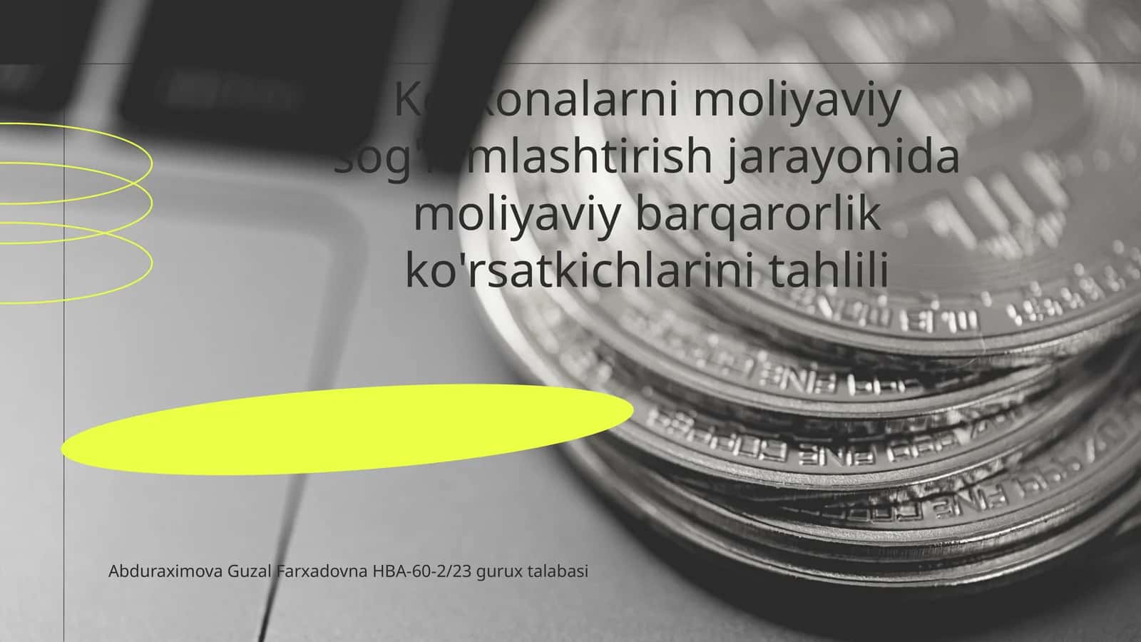 Korxonalarni moliyaviy sog'lomlashtirish jarayonida moliyaviy barqarorlik ko'rsatkichlarini tahlili 1