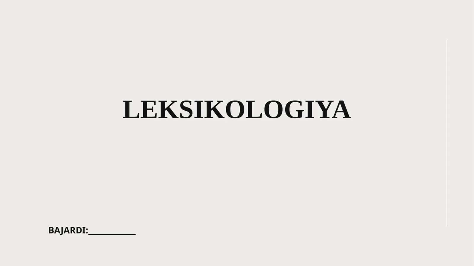 LEKSIKOLOGIYA 1
