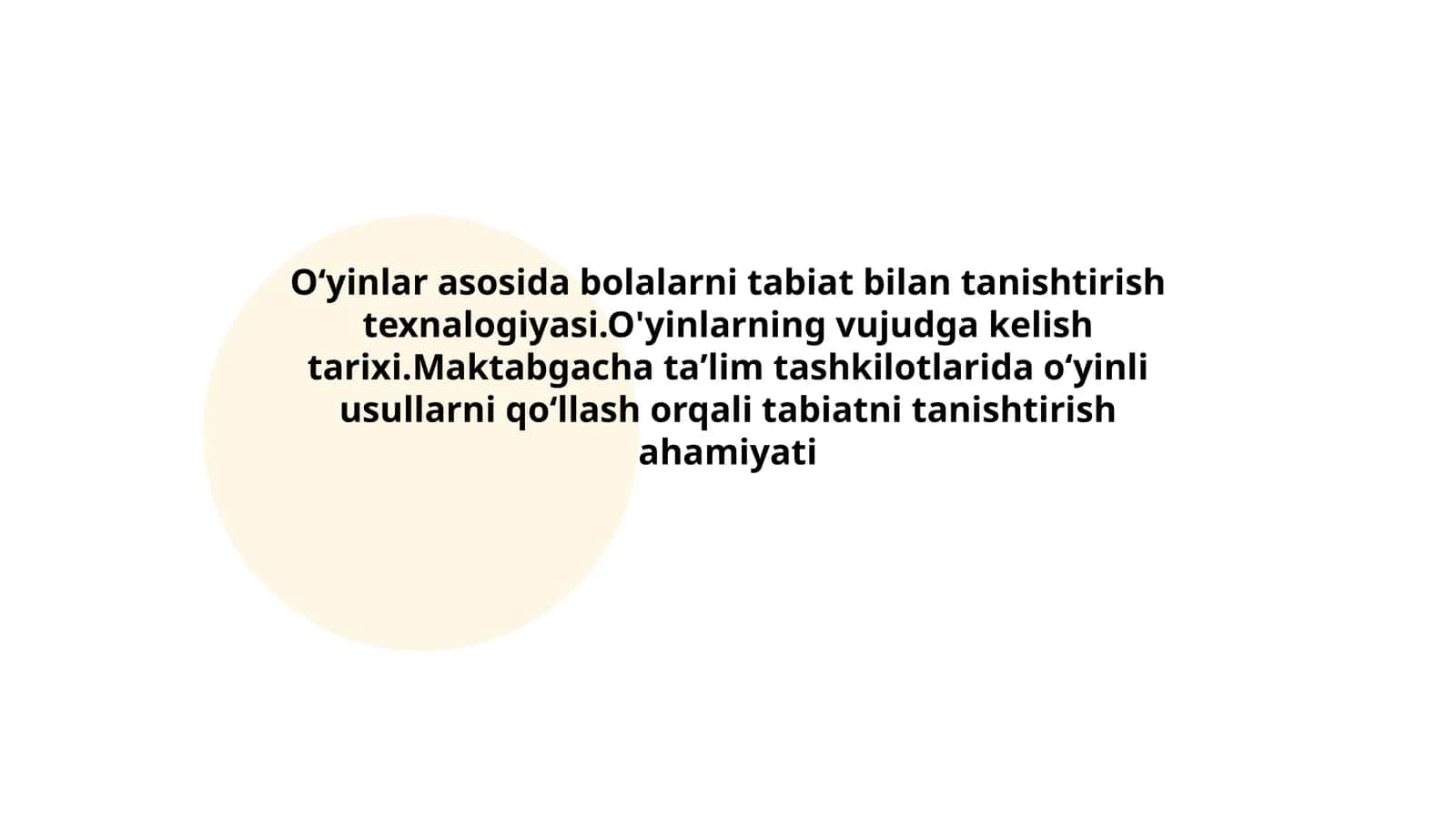O'yinlar asosida bolalarni tabiat bilan tanishtirish texnologiyasi 1