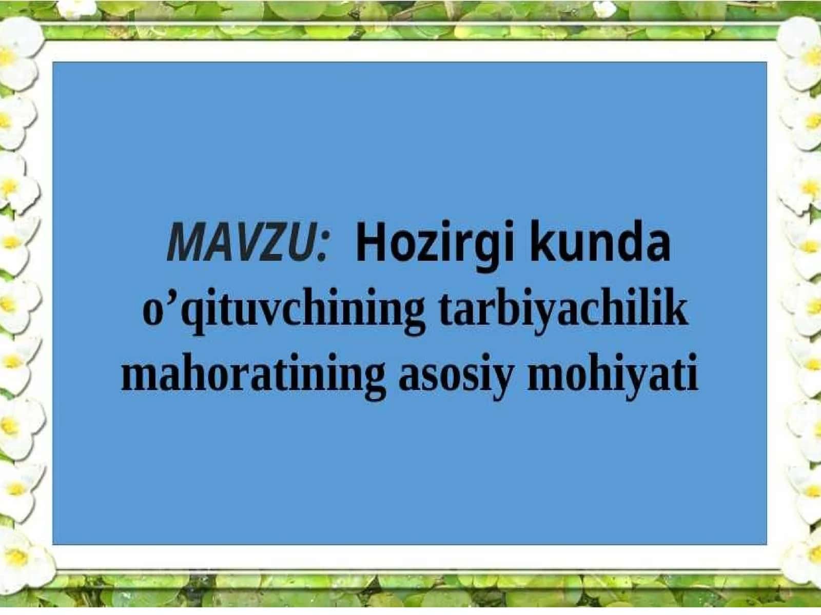 Pedagogik mahorat 1