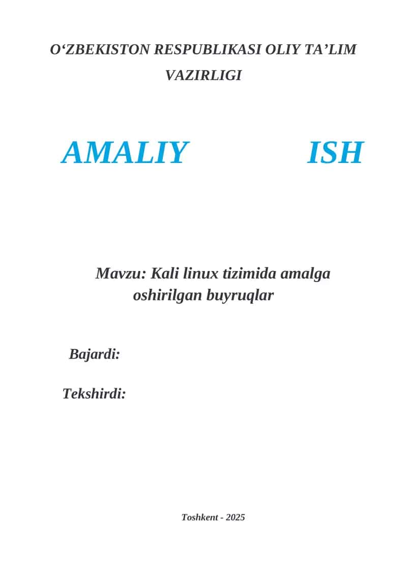Kali Linuxda foydalanuvchilar va guruhlarni qayd yozuvlari bilan ishlash 1