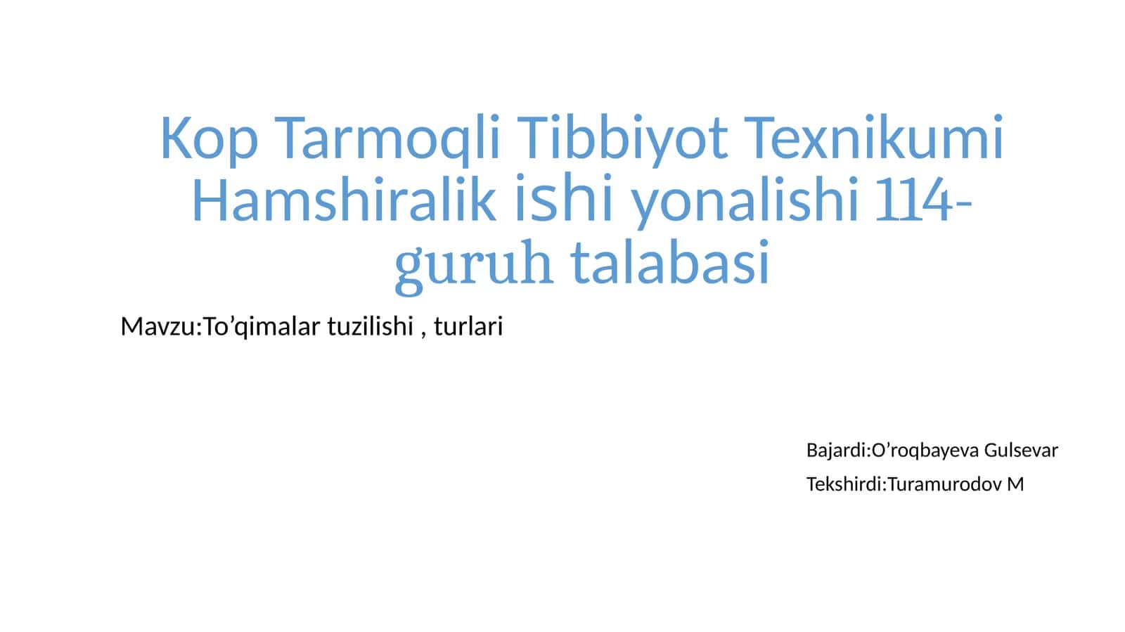 KopTarmoqli Tibbiyot Texnikumi Hamshiralikishiyonalishi114-guruhtalabasi 1