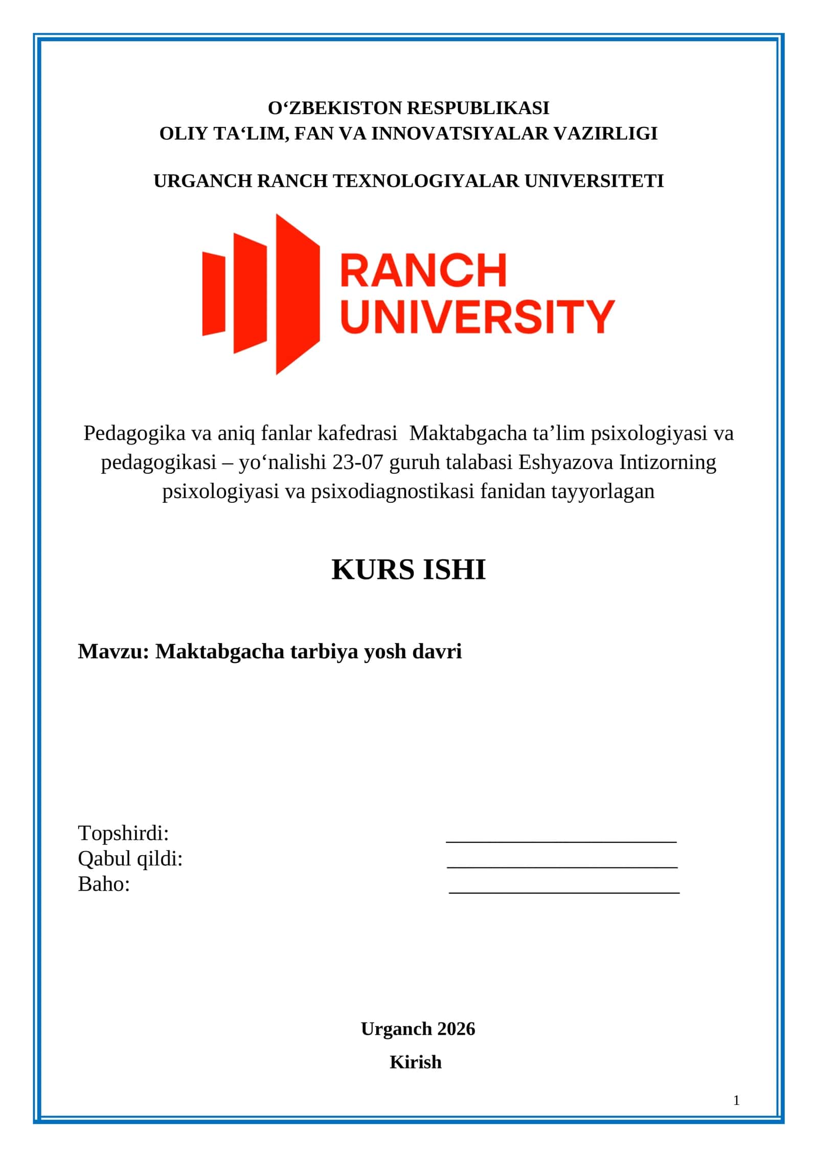 Maktabgacha tarbiya yosh davri 1