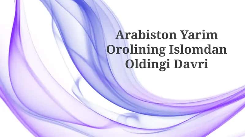 Arabiston Yarim Orolining IslomdanOldingiDavri 1
