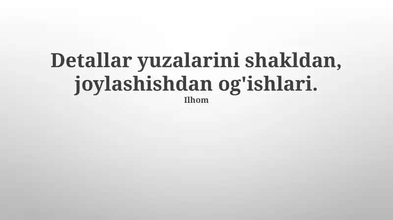 Og'ishlarni o'lchash va tahlil qilish 1