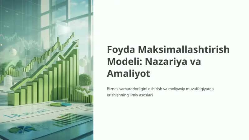 Foyda Maksimallashtirish Modeli: Nazariya va Amaliyot 1