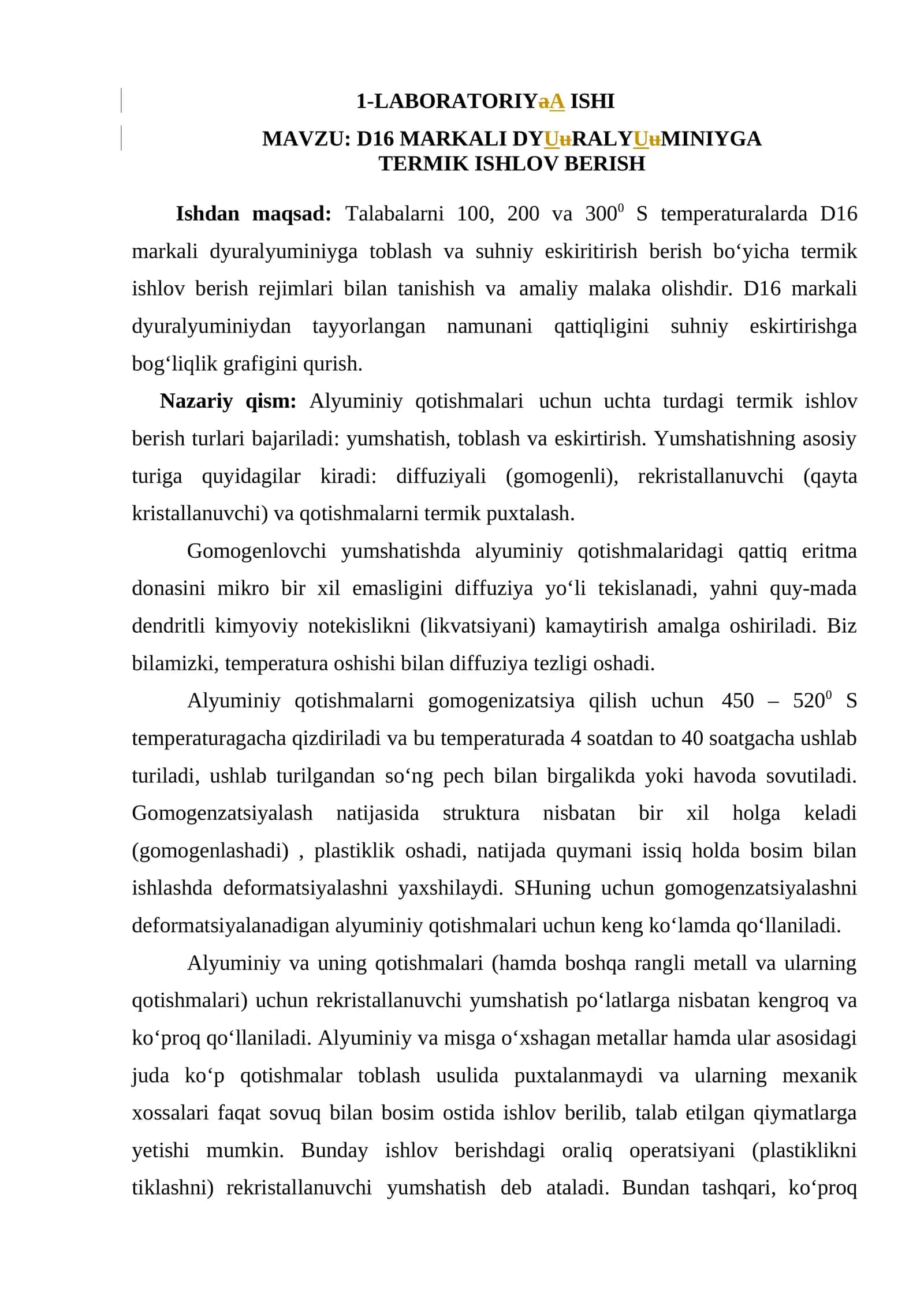 DYURALYUMINIYGA TERMİK İSHLOV BERISH 1