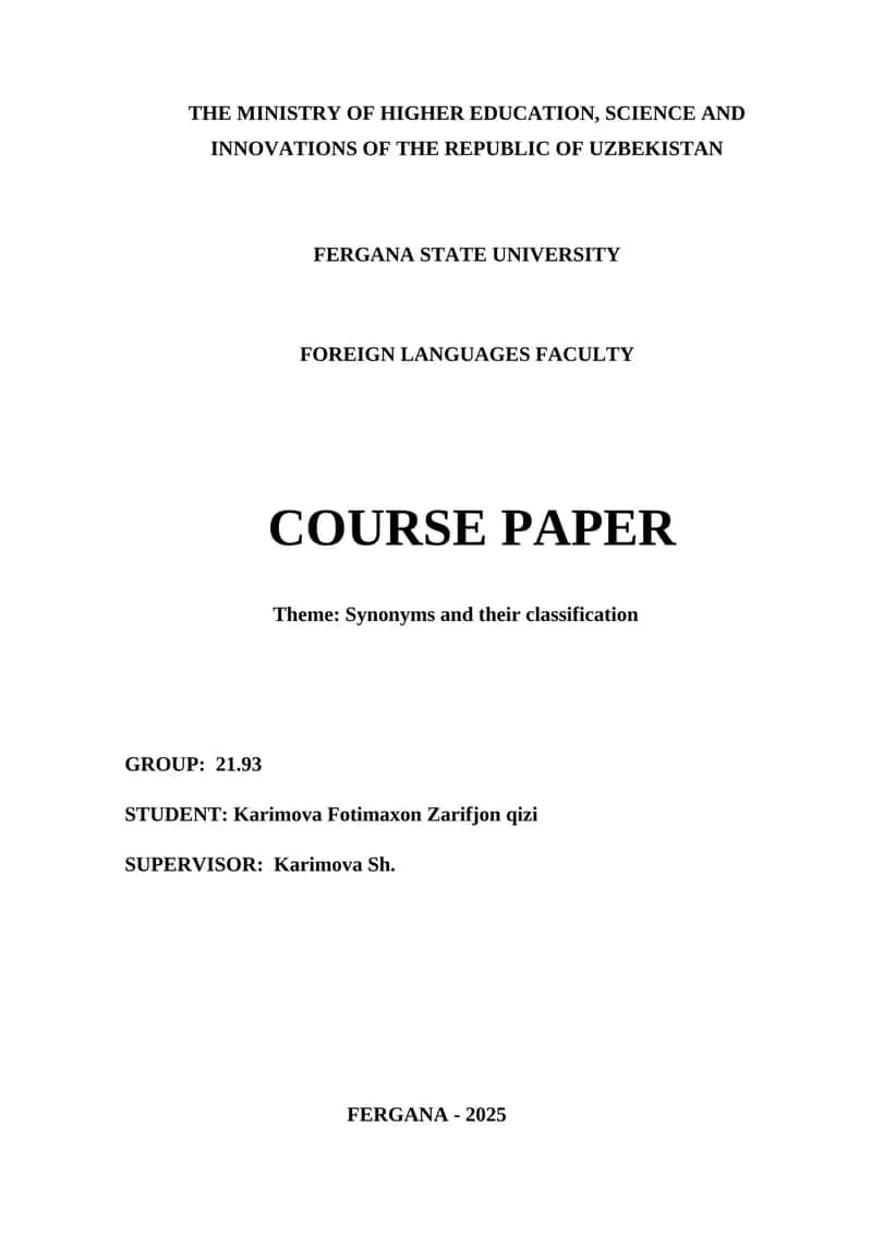 COURSE PAPER 1