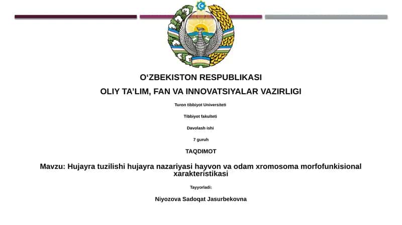 Hujayra Tuzilishi va Hujayra Nazariyasi 1