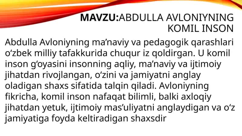 Abdulla Avloniyning komil inson 1