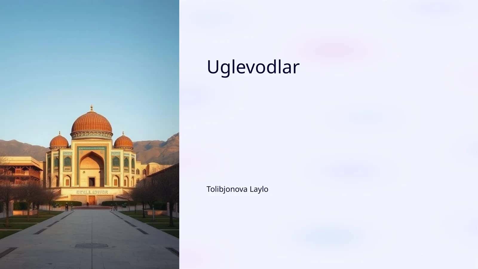 Uglevodlar turlari va xususiyatlari 1