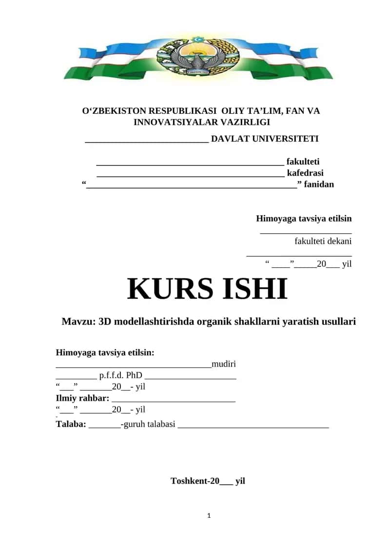 3D modellashtirishda organik shakllarni yaratish usullari 1