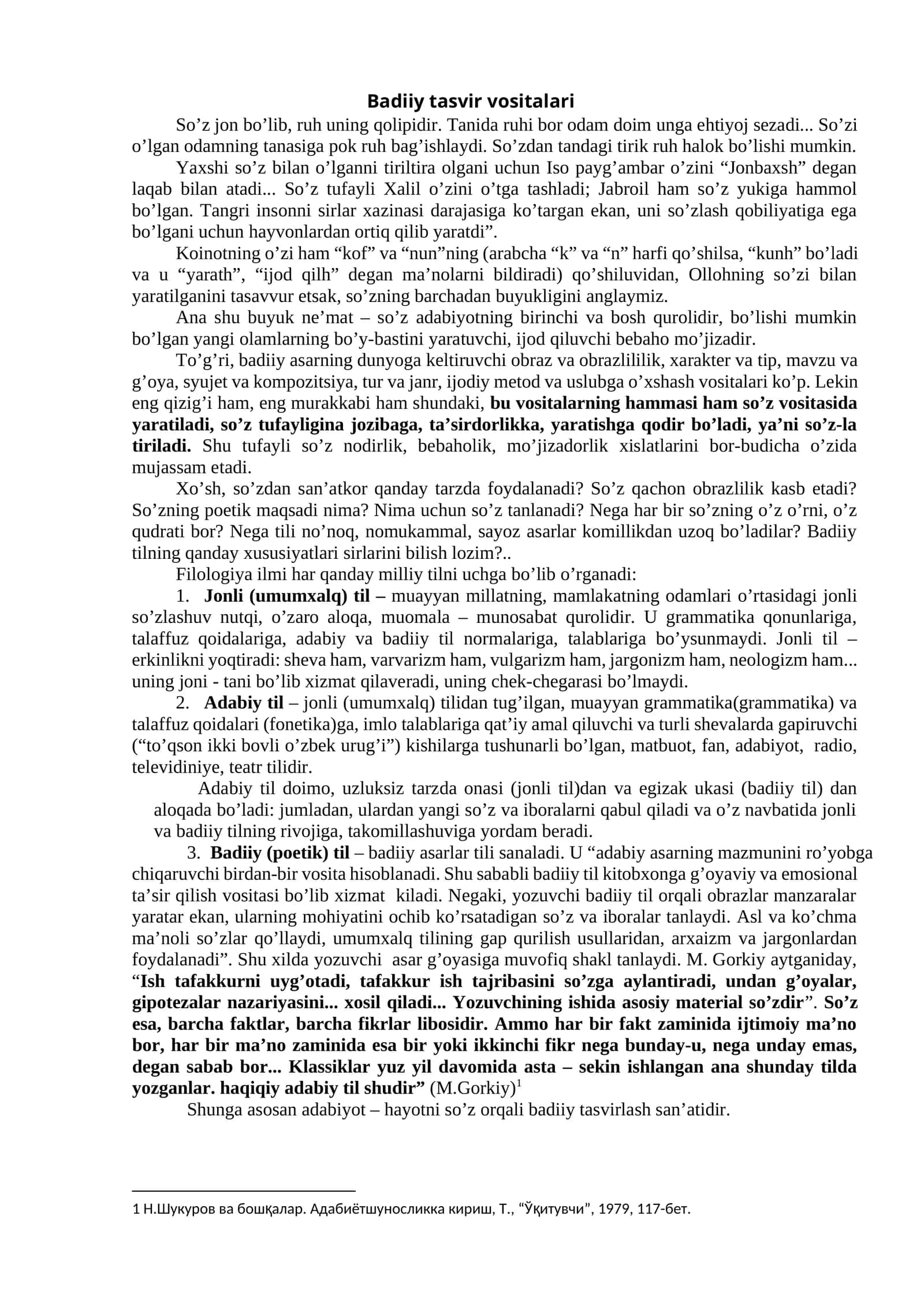 Badiiy tasvir vositalari 1
