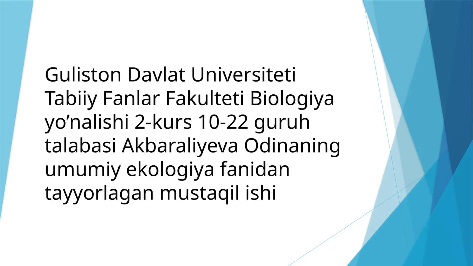 O’simliklarning yashash muhiti 1
