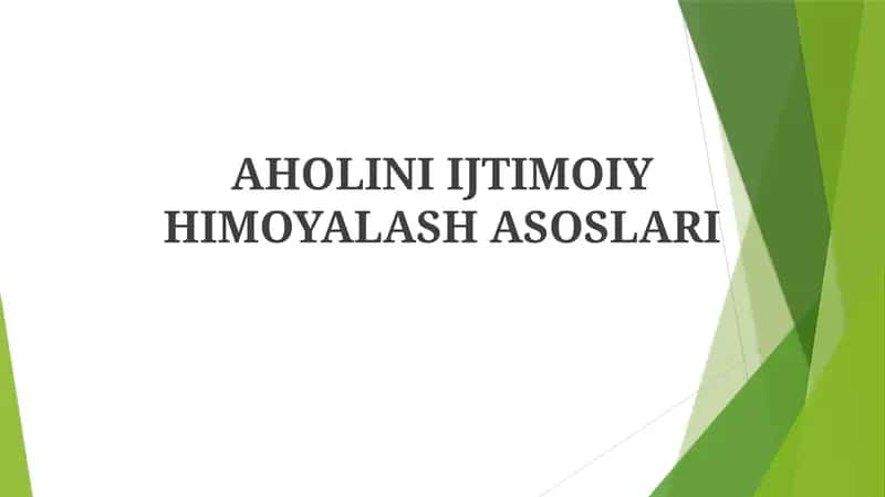 AHOLINI IJTIMOIY HIMOYALASH ASOSLARI 1