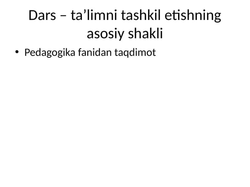 Dars tushunchasi 1